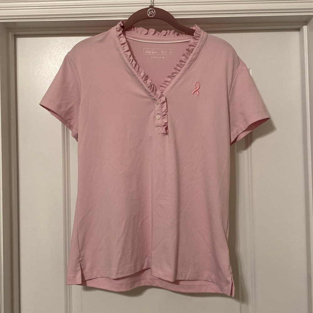 Lady Hagen Ruffle Collar Golf Polo